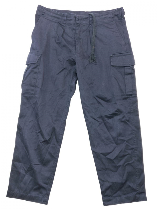 slim fit navy work trousers