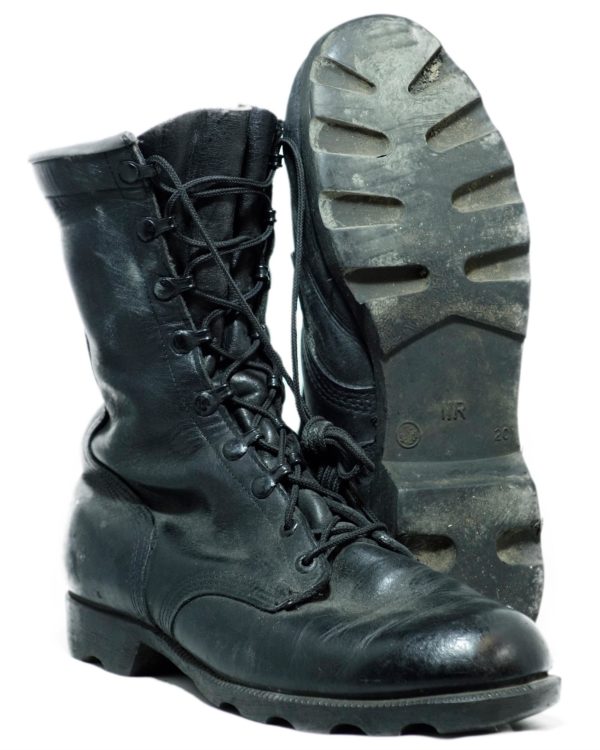 Genuine Army Surplus Black Leather Lace up Boots High Leg - Surplus & Lost
