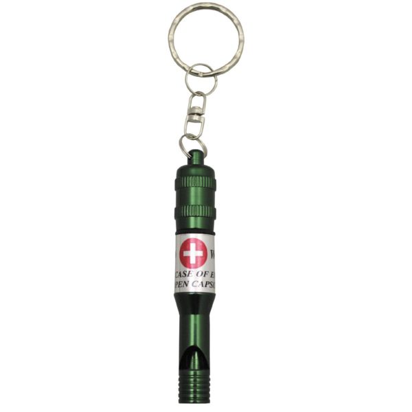 MFH Survival Whistle Aluminium Large Olive Green Emergency Waterproof