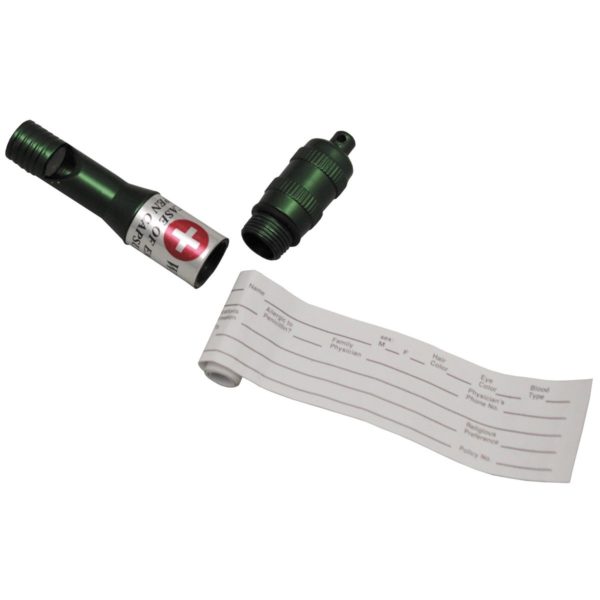 MFH Survival Whistle Aluminium Large Olive Green Emergency Waterproof - Image 2