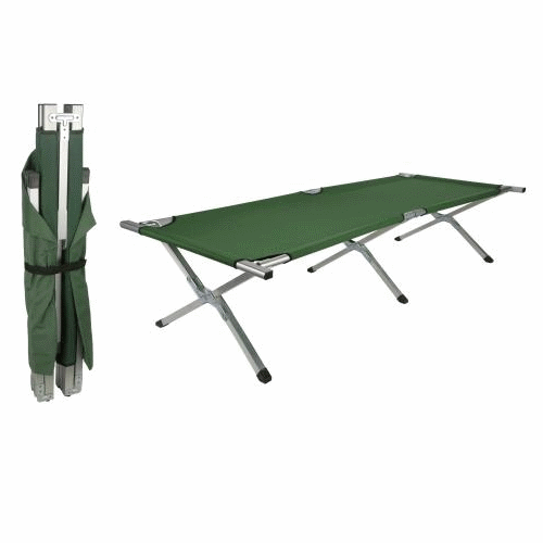 US army style folding lightweight camp cot bed aluminium w / carrying bag