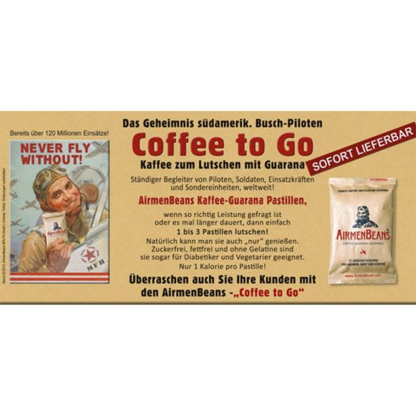 Airmen Beans Coffee Flavour Lozenge Pastilles Guarana