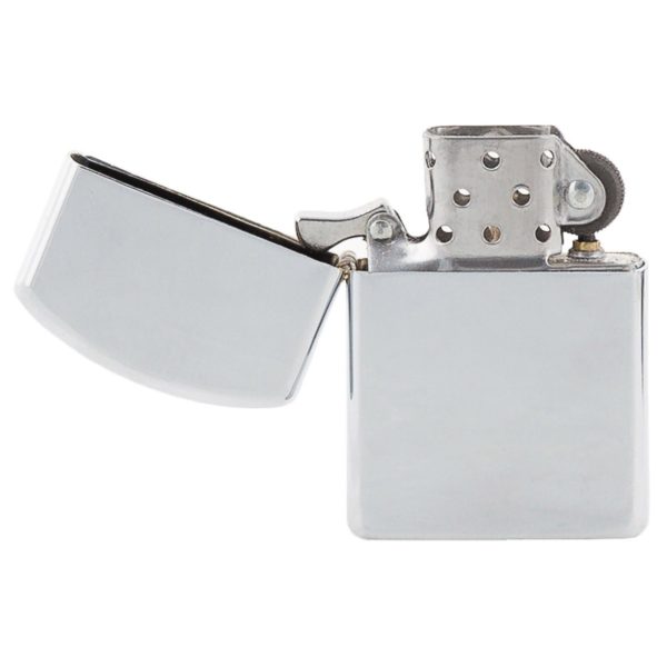 Chrome polished finish windproof metal cased fuel petrol lighter - Image 2