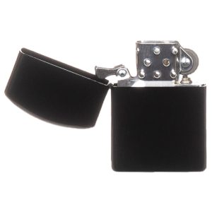 Black windproof metal cased fuel petrol lighter
