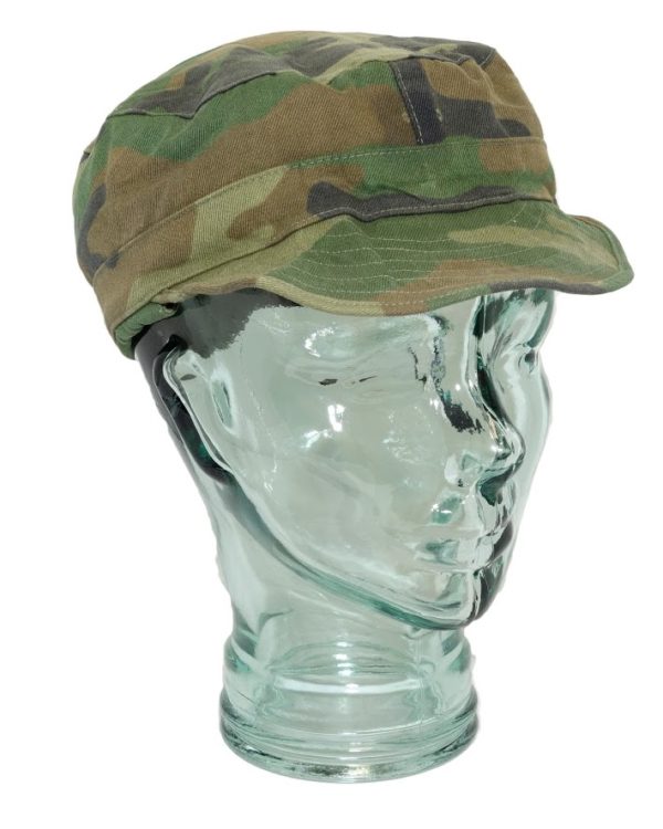 Croatian army military surplus woodland camo BDU field cap peak