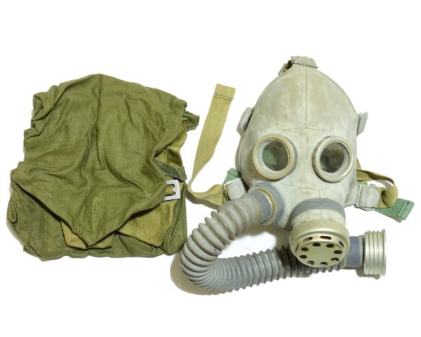 Unique, rare, vintage Soviet Russian Baby small child gas mask and bag