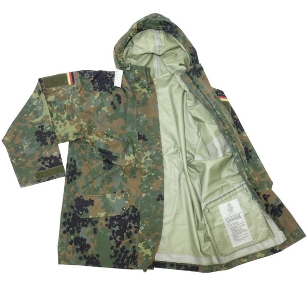 German Army Bundeswehr Flecktarn Camouflage Waterproof Jacket Coat - Image 2