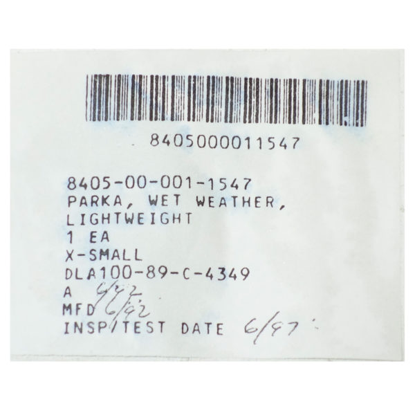 US Army Surplus Olive Wet Weather Parka NEW/OLD Stock - Image 2