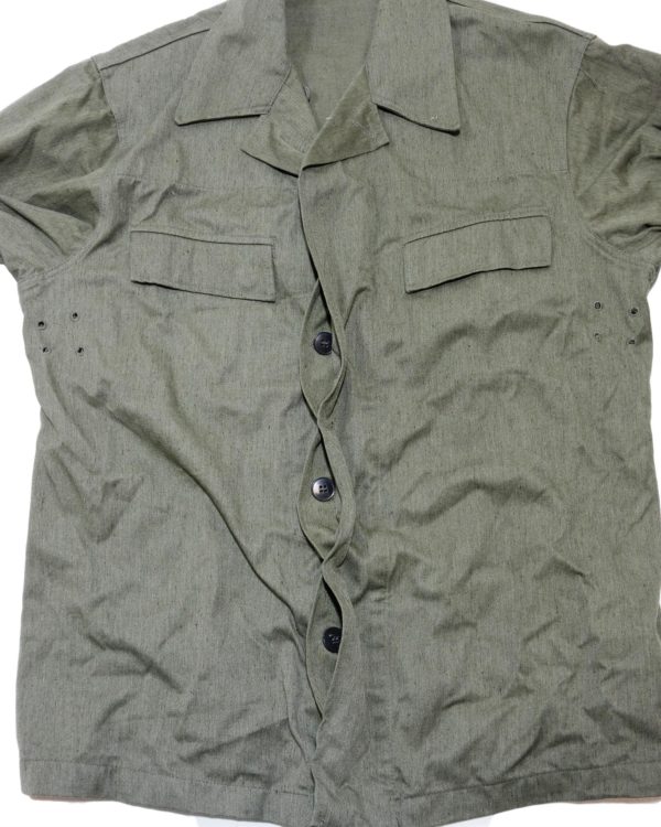 East German military army surplus olive green cotton mix field jacket - Image 2