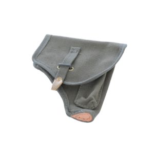 Italian army surplus vintage canvas / leather pistol holster olive khaki