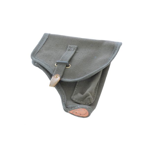 Italian army surplus vintage canvas / leather pistol holster olive khaki