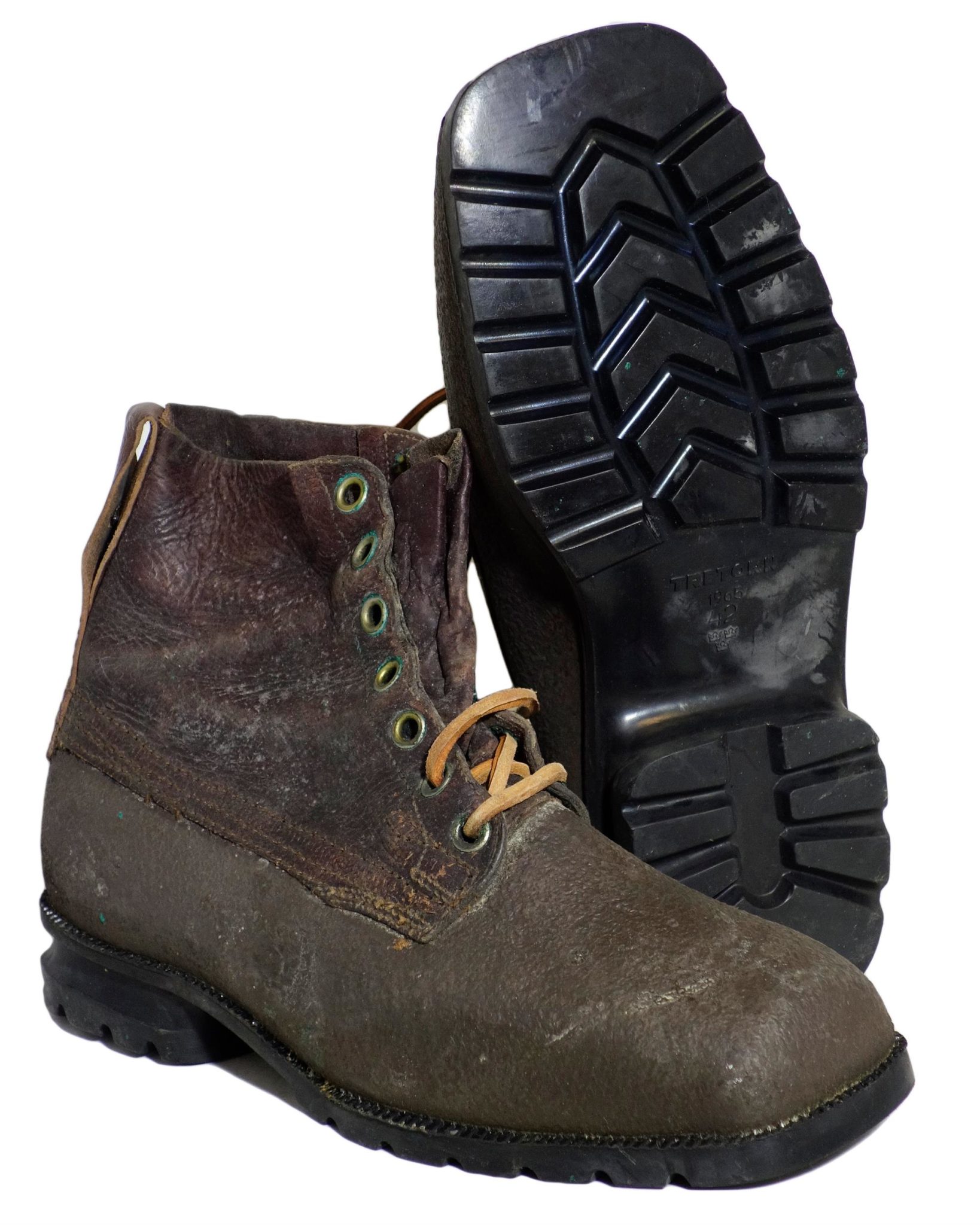 Swedish Army Surplus Brown Leather Rubber Boots Surplus & Lost