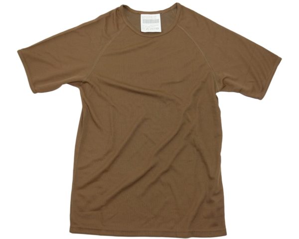 Dutch army military surplus brown polyester wicking T tee shirt ...