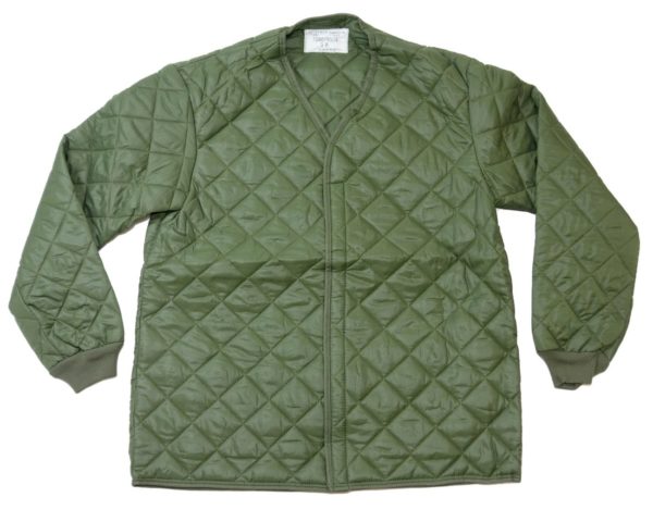 Belgian army surplus NEW UNISSUED quilted olive green jacket liner