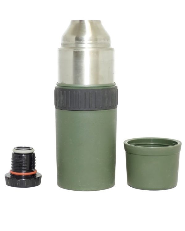 Dutch army surplus 1 litre olive  stainless steel vacuum flask - Image 2
