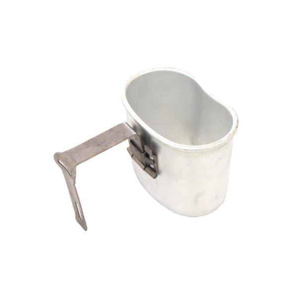 Vintage Belgian army US style field canteen mug cup folding handle 1956