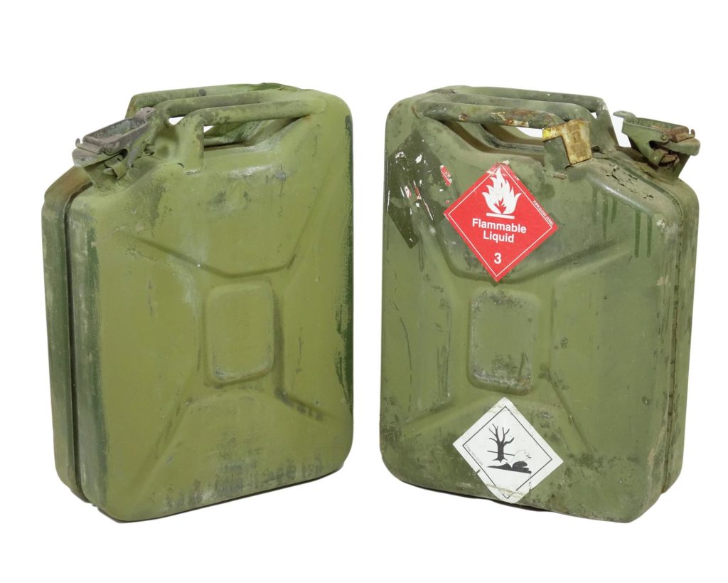 British army surplus vintage olive green 20 litre jerry petrol diesel