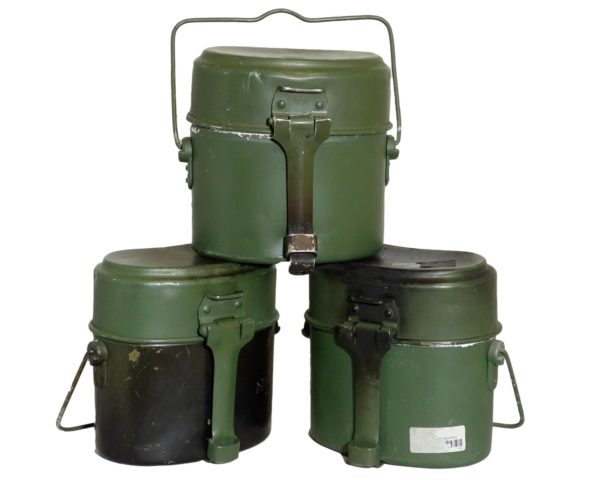 Original German army surplus 3 piece aluminium canteen
