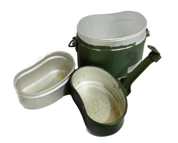 Original German army surplus 3 piece aluminium canteen - Image 2