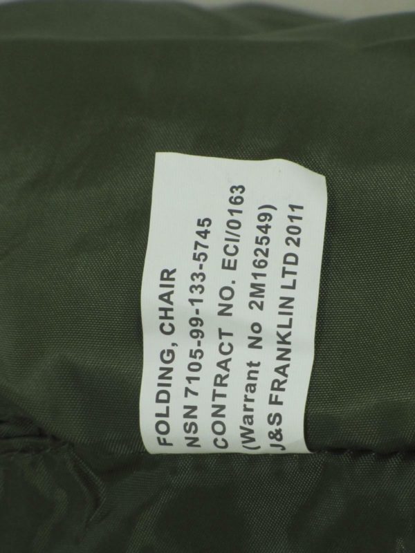 British  Military Surplus Folding Chair Olive Camping Fishing - Image 3