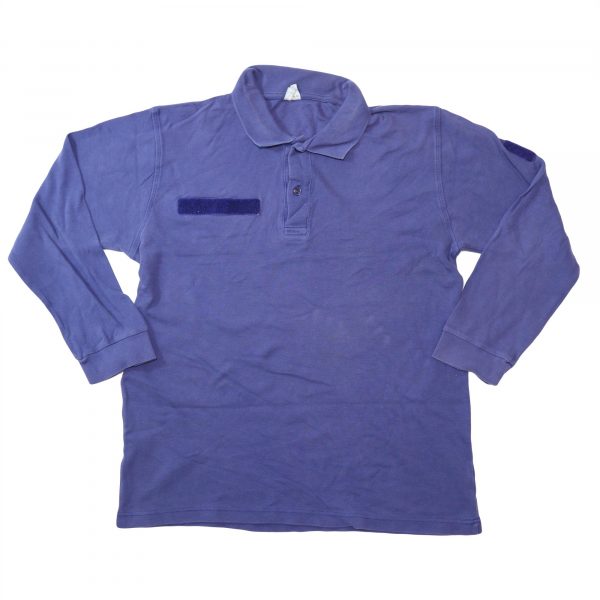French Army Military Police Surplus Long Sleeve Polo Top Shirt