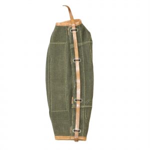Vintage French military surplus canvas and leather barrel cover