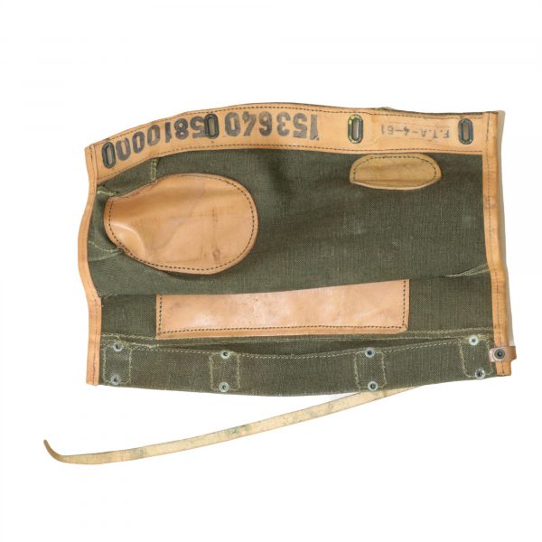 Vintage French military surplus canvas and leather barrel cover - Image 2