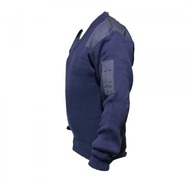 Italian army surplus navy blue commando v neck pullover - Image 2