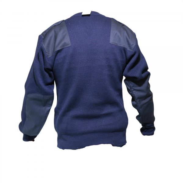 Italian army surplus navy blue commando v neck pullover - Image 3
