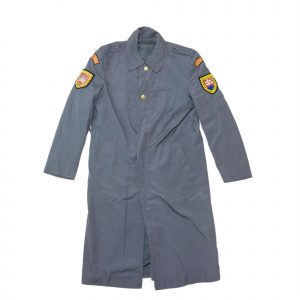 East European military surplus long grey guards trench over coat