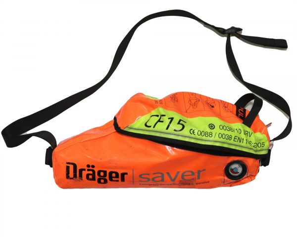 Drager CF15 emergency breathing apparatus escape set smoke hood - Image 2