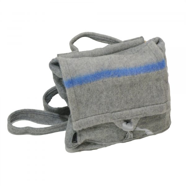 Army Style Grey Daysack Satchell Rucksack Backpack Made from Recycled military blankets