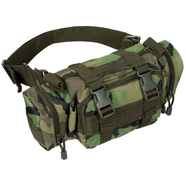 Army Style Woodland Camouflage Hip and Shoulder Bag Molle