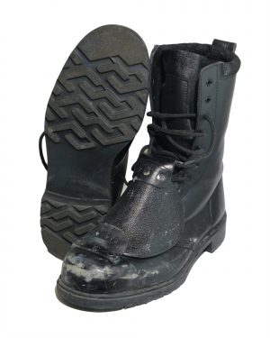 British Army Surplus Leather Combat Boots with Protective Shell