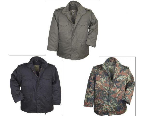 US Army Style M65 Field Jacket Parka Removable Liner Colours
