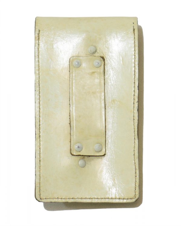 Genuine Italian Army Surplus White / Cream Leather Pouch with Divider - Image 2