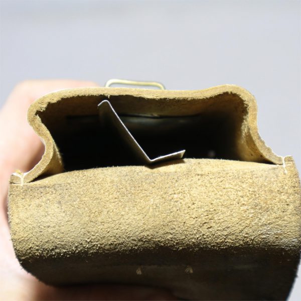 Genuine Italian Army Surplus White / Cream Leather Pouch with Divider - Image 3