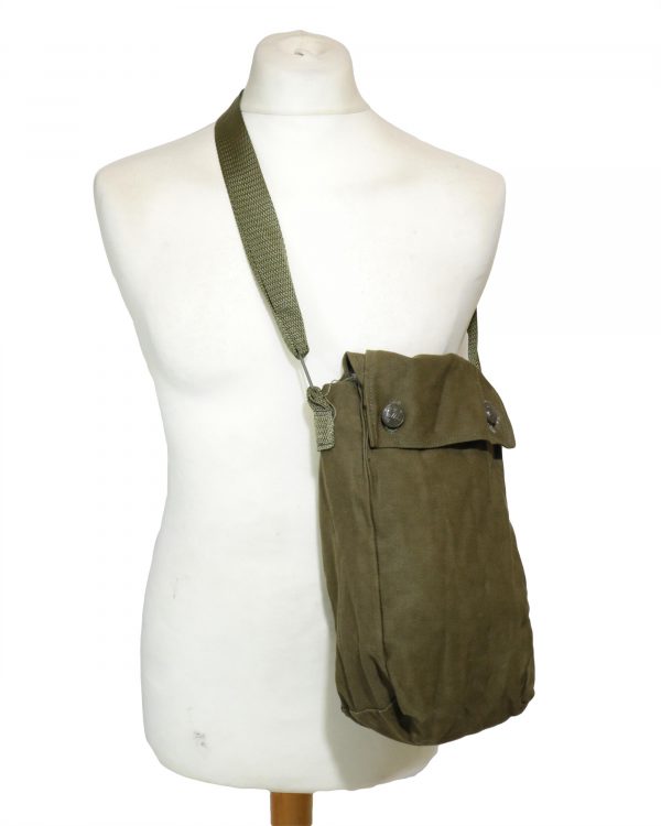 Bargain Czech Army Surplus Cotton Canvas Gas Mask Bag Shoulder