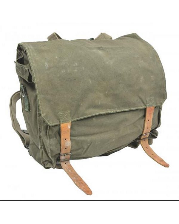 Genuine Serbian Army Surplus OD Green Canvas Vintage Rucksack Bag