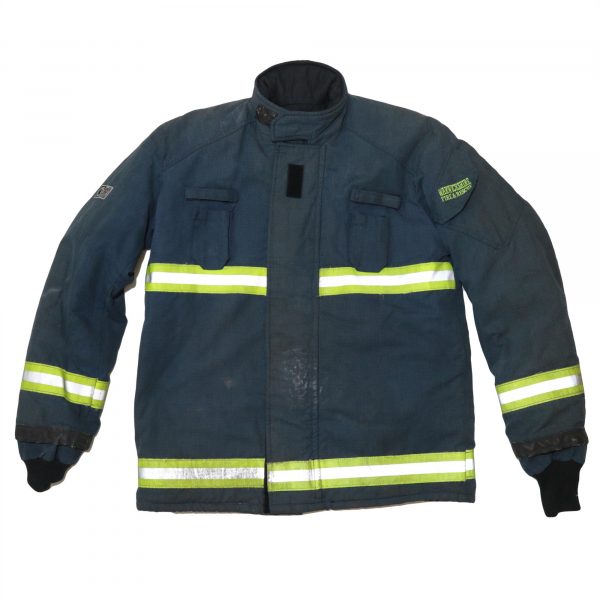 British Fire Service Blue Tunic Jacket Reflective Firefighter