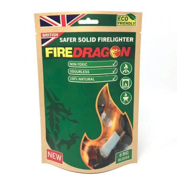 BCB Fire Dragon Solid Fuel Firelighters 6 Big Blocks Odourless Natural