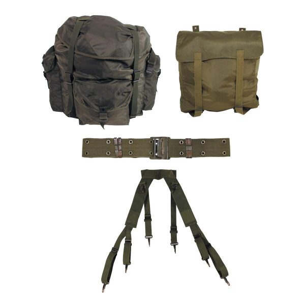 Genuine Austrian Army Surplus 4 Piece Backpack Webbing Set