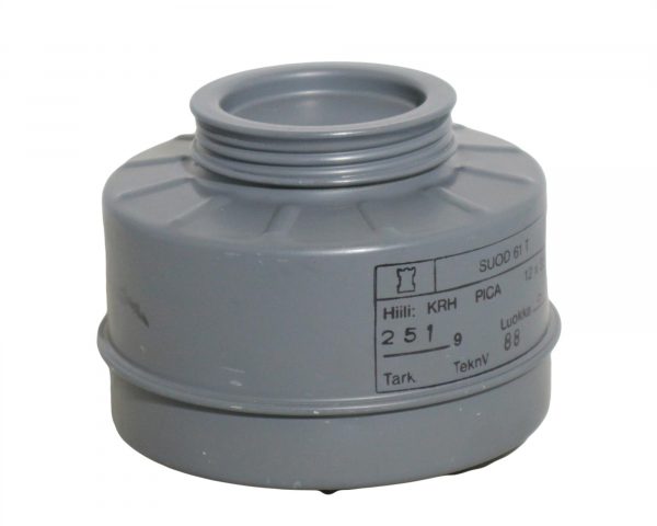 Genuine Finnish Army Surplus Grey Gas Mask Filter 60mm