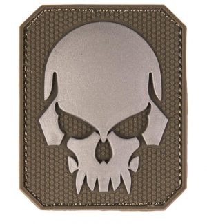 3D PVC Army Style Skull Patch with Hook and Loop Fixing