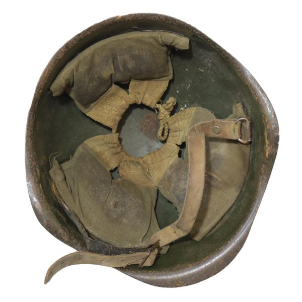 Genuine Hungarian Army Surplus Vintage Steel and Canvas Helmet - Image 3