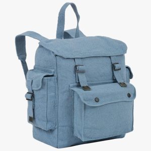 Highlander Vintage Canvas Rucksack Pockets RAF BLUE BRAND NEW