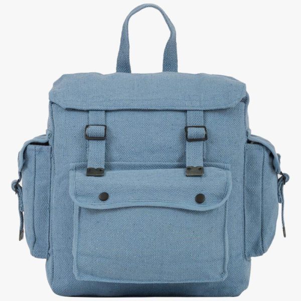 Highlander Vintage Canvas Rucksack Pockets RAF BLUE BRAND NEW - Image 2