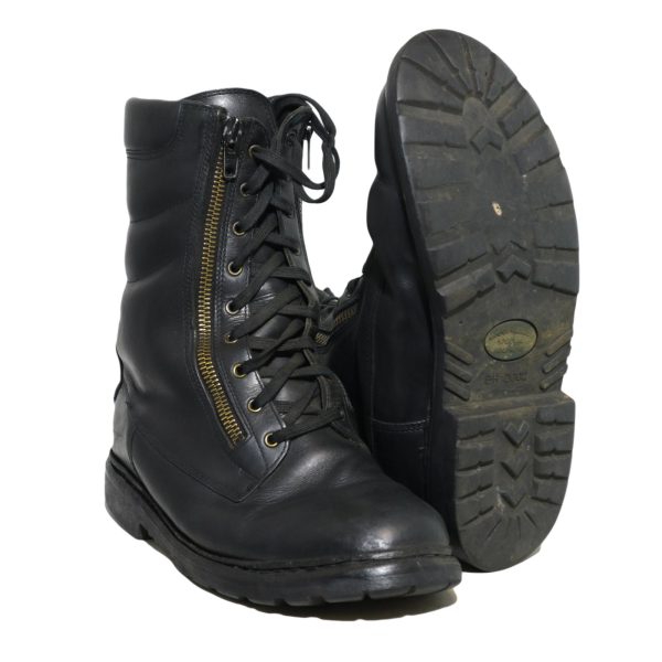 Genuine French Army Surplus Double Zip Leather Combat Boots