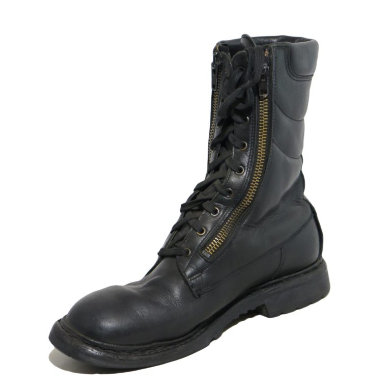 Genuine French Army Surplus Double Zip Leather Combat Boots Surplus