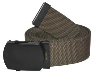 Army Style Webbing Belt 130cm in Length Black Olive